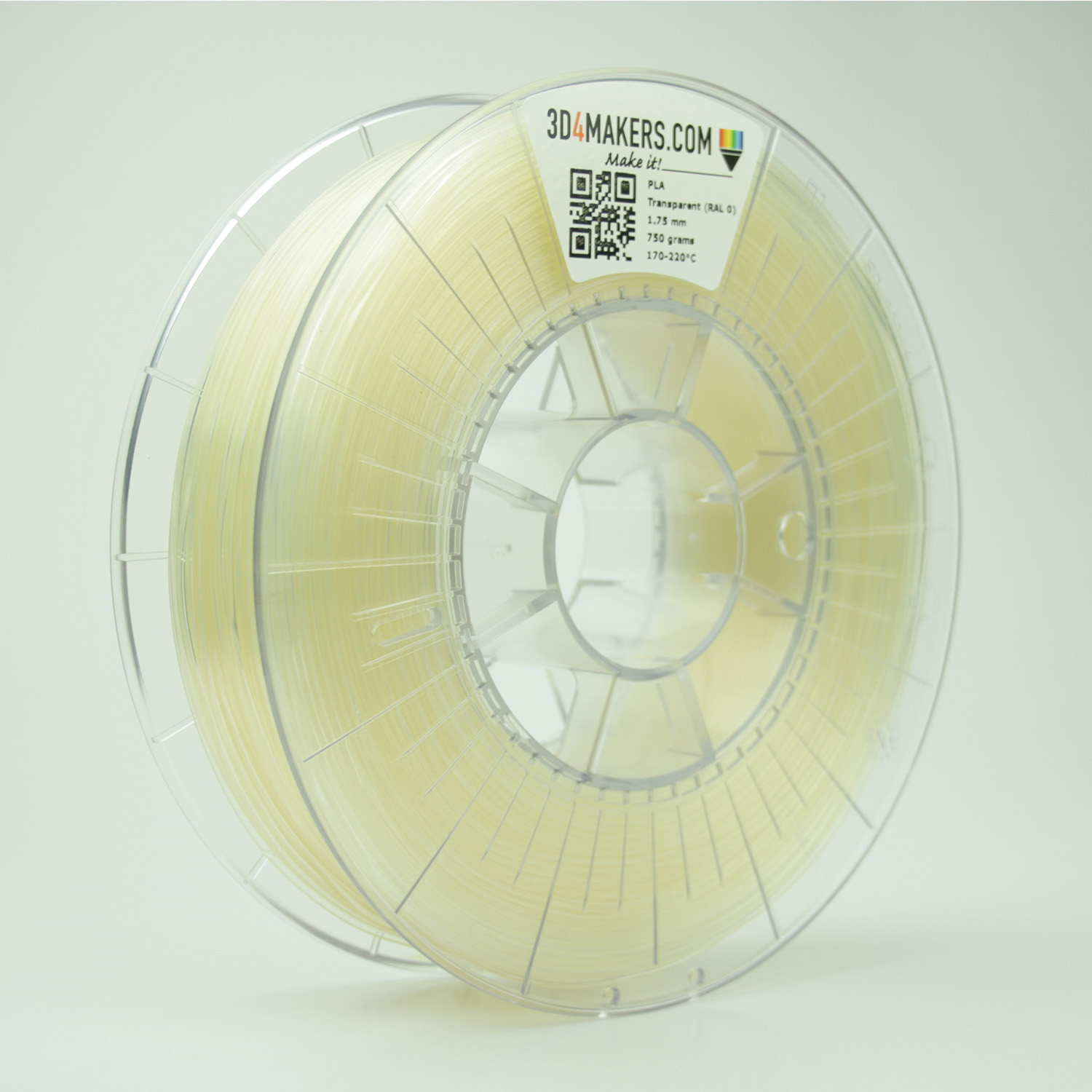 3D4Makers Transparent PLA Filament 1.75 mm - 3D Compare Materials