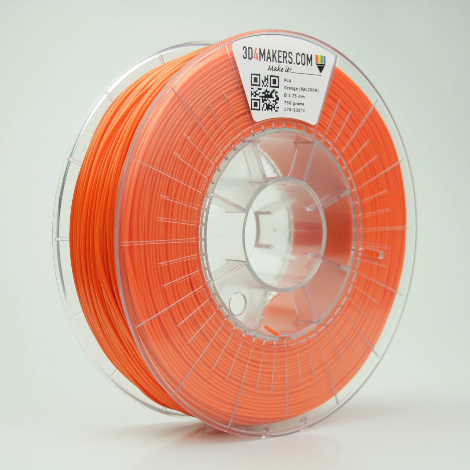 3D4Makers Orange PLA Filament 2.85 mm