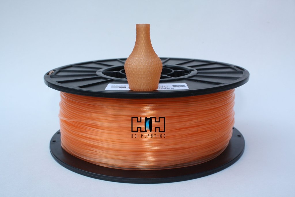 H and H 3d Plastics  Translucent Orange PLA 1.75 mm
