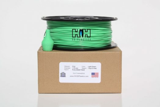 H and H 3d Plastics  Light Green PLA 1.75 mm