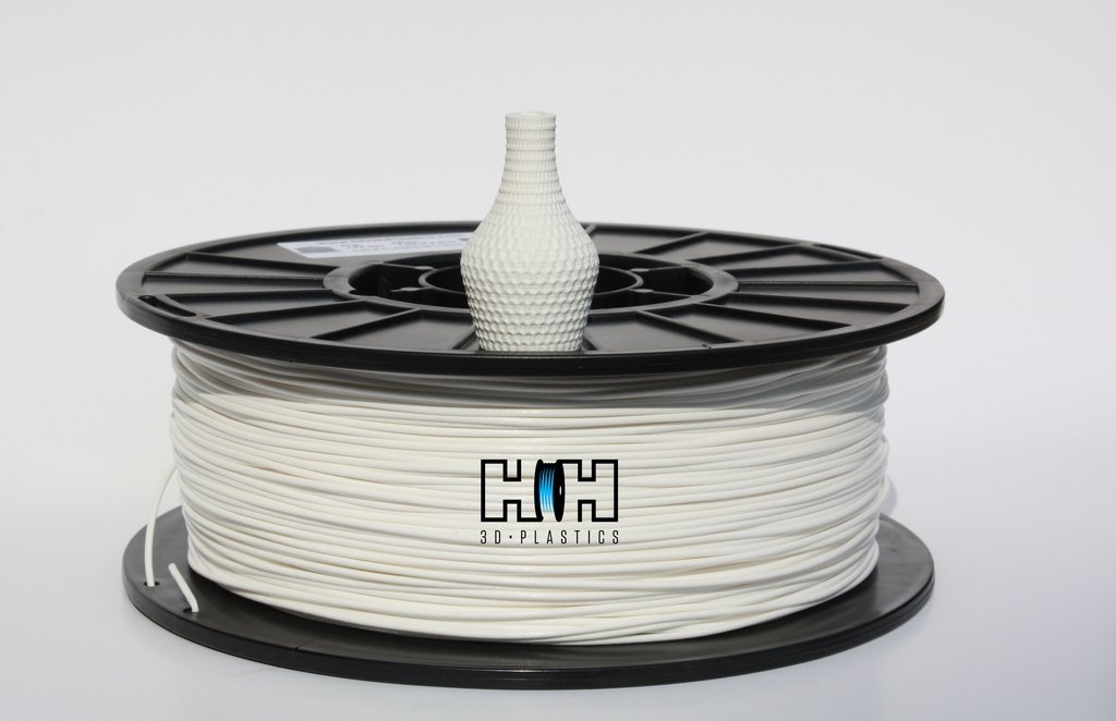 H and H 3d Plastics  White PLA 1.75 mm